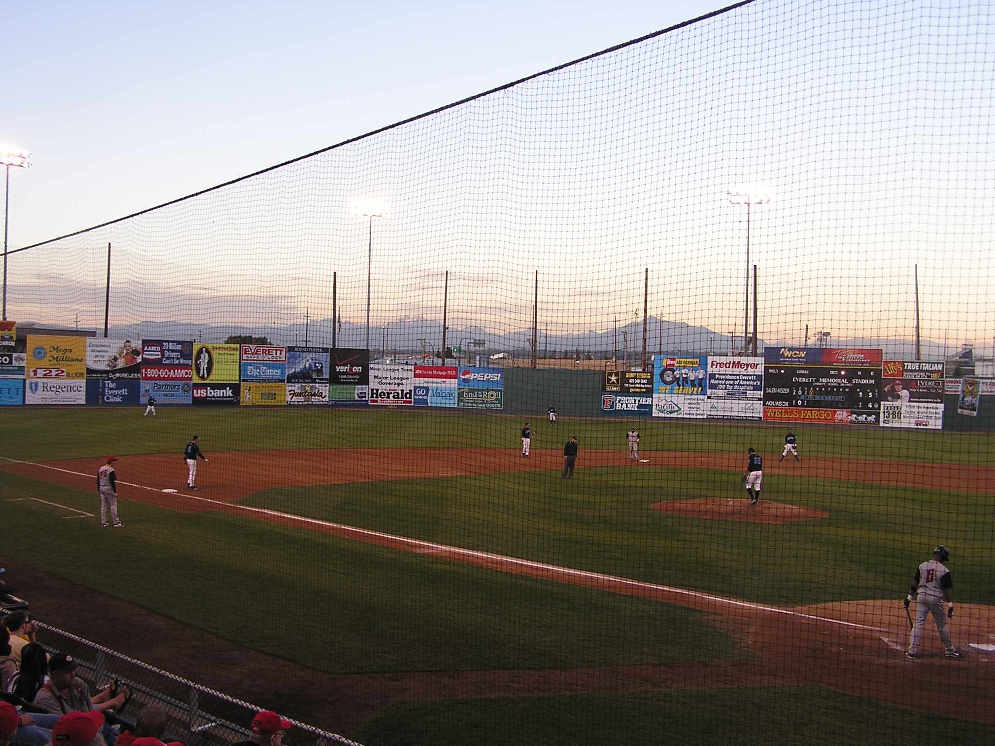 Dusk at Everrett Memorial Stadium